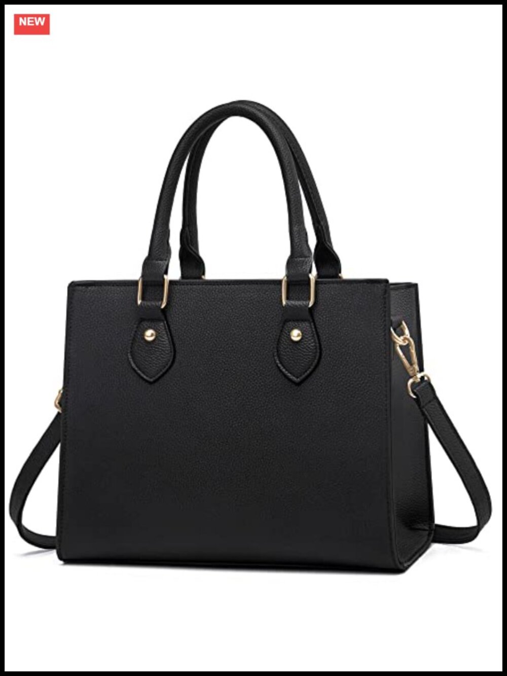 CHICAROUSAL PU Leather Satchel Crossbody Handbag Vegan Gold Tone Hardware